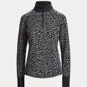 New w/ tags! RLX Ralph Lauren Golf- Small black/gray Leopard ACTIVEWEAR TOP